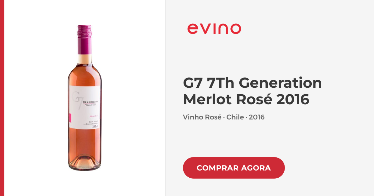 Vinho Rosé G7 The 7Th Generation Merlot Rose 2016
