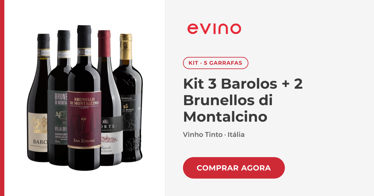 Kit 3 Barolos + 2 Brunellos
